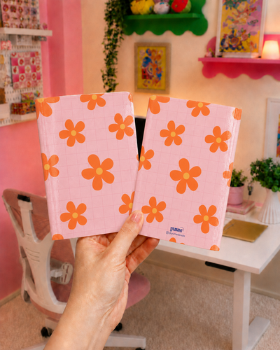 Libreta A6 - Flores naranjosas