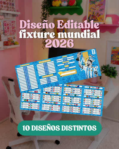 Diseño editable Fixture Mundial 2026