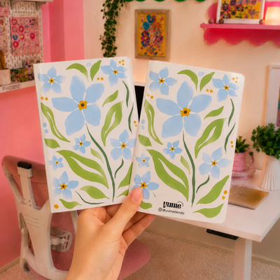 Libretas A5 Flores celestes