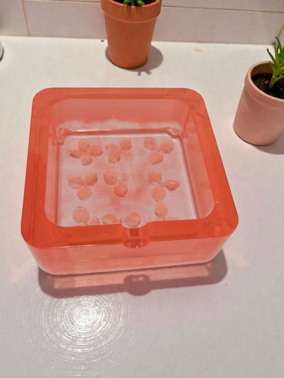 Cenicero artesanal coral