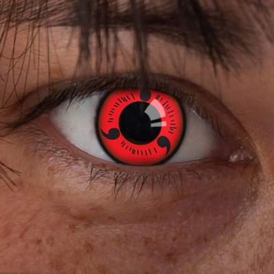 LENTES CONTACTO COSPLAY NARUTO SHARINGAN SASUKE RED YELLOW