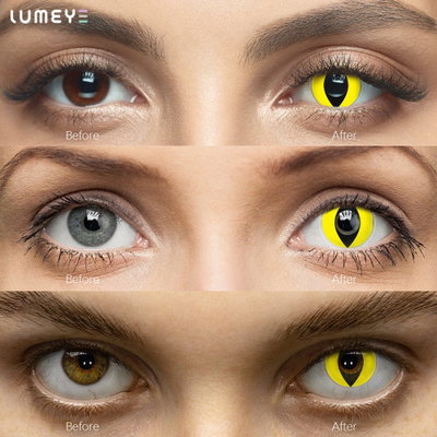 LENTES CONTACTO COSPLAY CAT EYE YELLOW