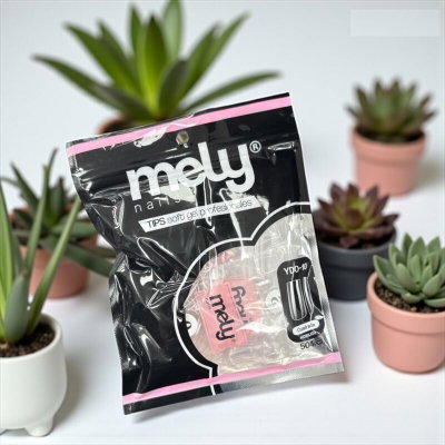 TIPS SOFT GEL X 504 PRELIMADOS CUADRADA CRISTAL MELY