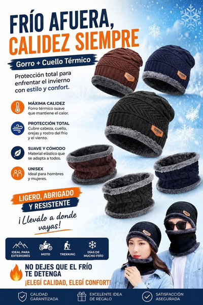 GORRO + CUELLO CORDERITO 