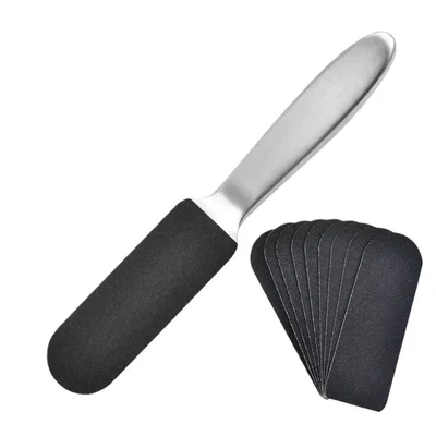 LIMA ESCOFINA PROFESIONAL 25CM DOBLE FAZ ACERO INOXIDABLE + 10 REPUESTOS