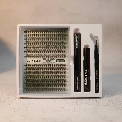 KIT CLUSTER 280 RAMILLETES 30D/40D NAGARAKU BROWN + KIT INSTALACION PREMIUM