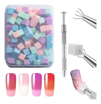 100 Esponjas + Pinza De Agarre - Degradé Ombré Baby Boomer