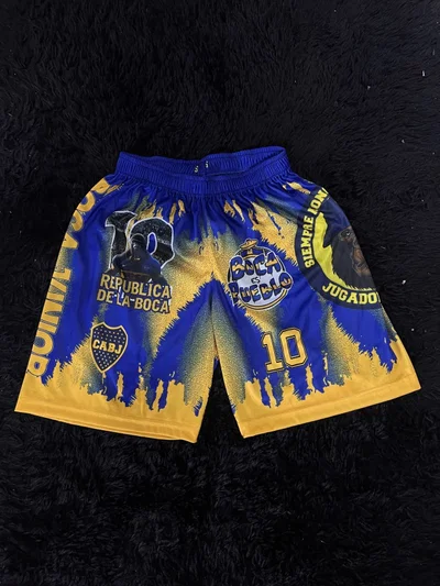 SHORT SUBLIMADO BOCA 10 Azul con amarillo