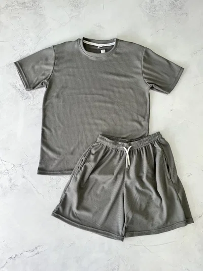 CONJUNTO WAFFLE FINO Gris Oscuro