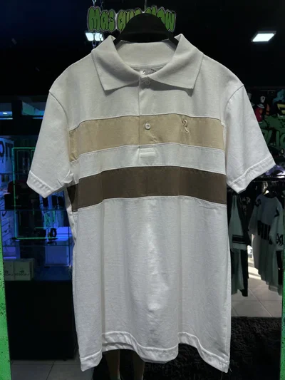 CHOMBA RAYAS Blanco, beige y marron