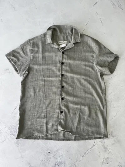 CAMISA LINO RAYA Gris