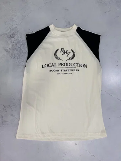 MUSCULOSA BMY PRODUCTION Crema c Negro