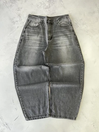 JEANS BAGGY DESPINTADO Gris claro
