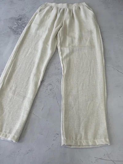 PANTALON DE LINO Blanco