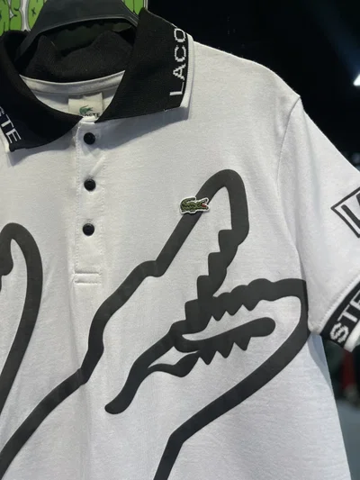 CHOMBA LACOSTE BIG LOGO Blanca