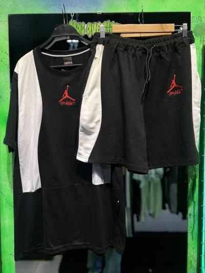 CONJUNTO JORDAN OFF WHITE Negro con blanco