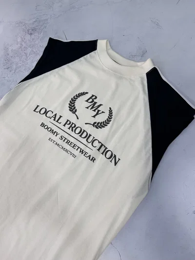 MUSCULOSA BMY PRODUCTION Crema c Negro