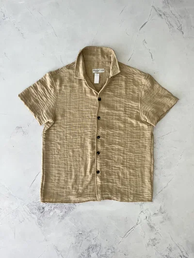 CAMISA LINO RAYA Marron