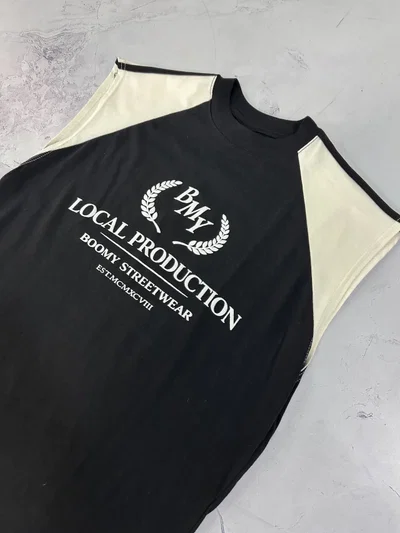MUSCULOSA BMY PRODUCTION Negro c Crema