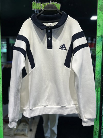 BUZO CHOMBA ADIDAS Crema con azul