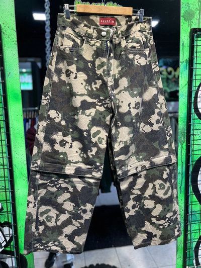 JEANS BAGGY DESMONTABLE CAMUFLADO Verde