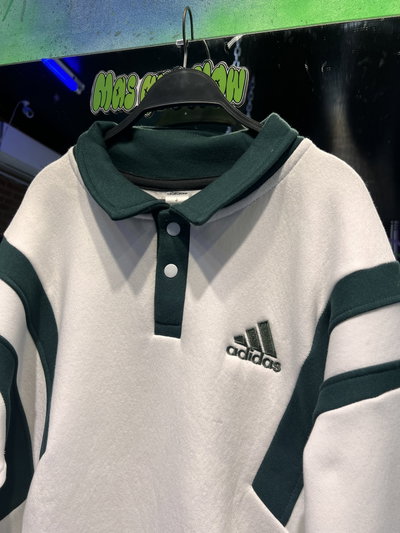 BUZO CHOMBA ADIDAS Crema con verde