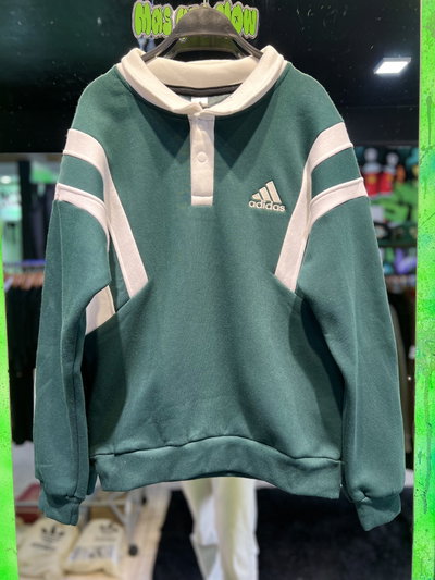 BUZO CHOMBA ADIDAS Verde con crema