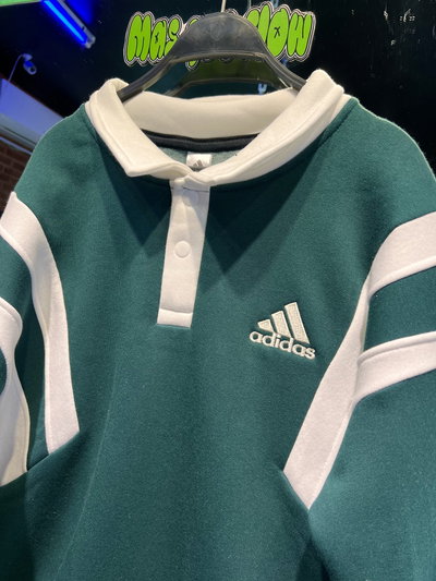 BUZO CHOMBA ADIDAS Verde con crema