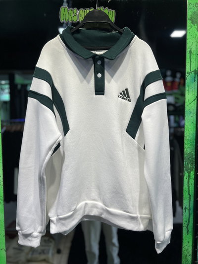 BUZO CHOMBA ADIDAS Crema con verde