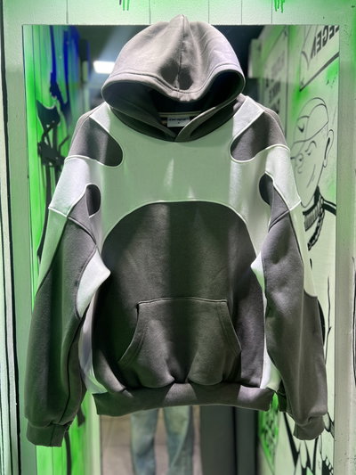 BUZO FARWELL COMBINADO Gris con blanco