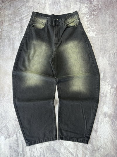 JEANS BAGGY LISO DESGASTADO Negro