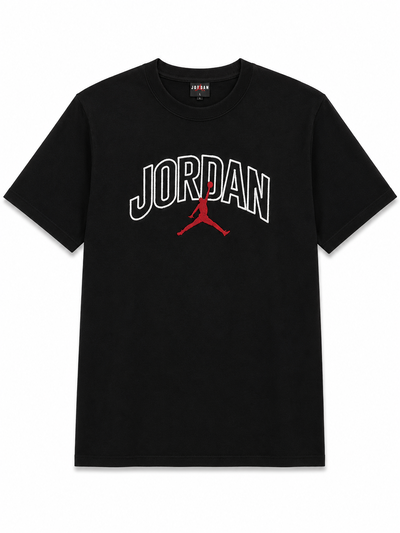 REMERA JORDAN LOGO Y LETRAS Negra