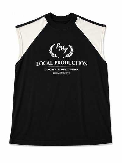 MUSCULOSA BMY PRODUCTION Negro c Crema