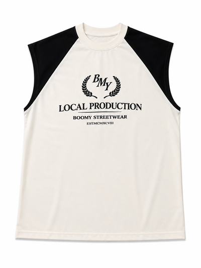 MUSCULOSA BMY PRODUCTION Crema c Negro