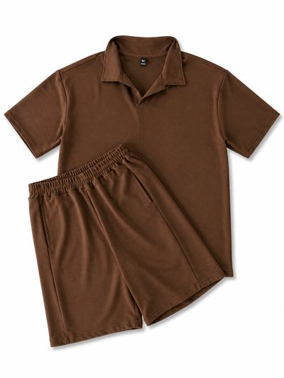 CONJUNTO CHOMBA LINO CHOCOLATE