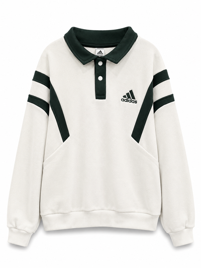 BUZO CHOMBA ADIDAS Crema con verde