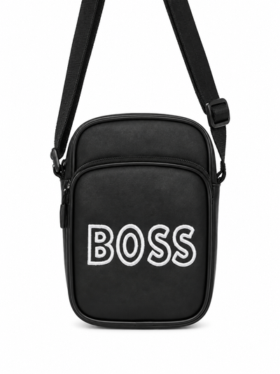 MORRAL CUERO BOSS Negro/Blanco