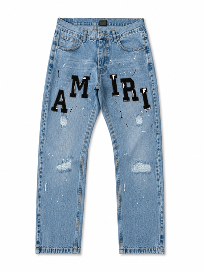 JEANS RECTO AMIRI ROTURAS Celeste