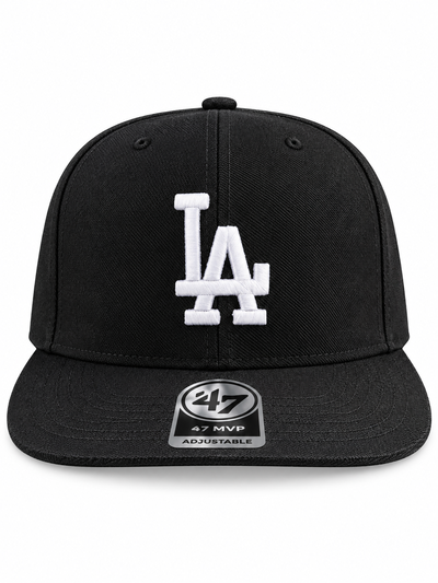GORRA LA PLANA CERRADA NEGRO CON BLANCO