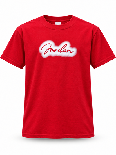 REMERA JORDAN CURSIVA DIFUMINADO Roja