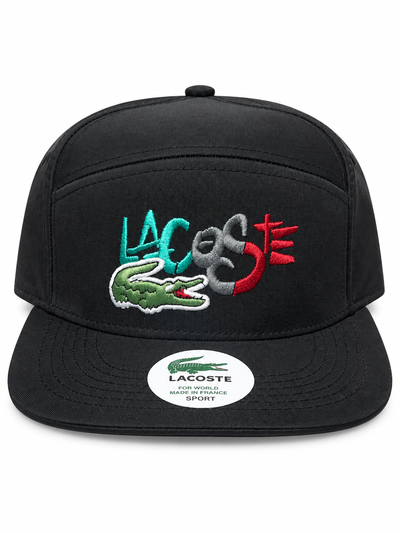 GORRA LACOSTE LETRAS NEGRA
