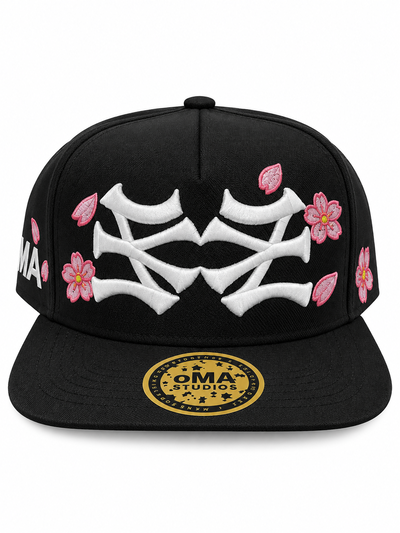 GORRA NY FLORES CON BROCHE NEGRA