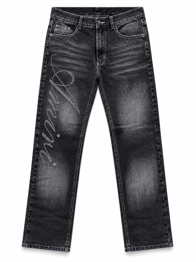 JEANS AMIRI CURSIVA Negro