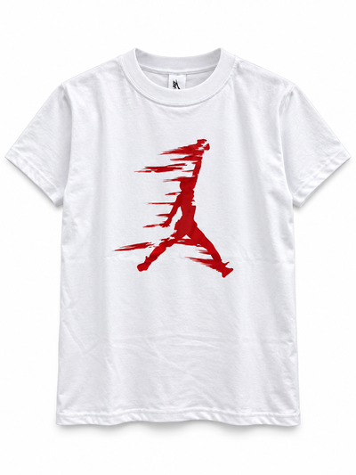 REMERA JORDAN BRUSH JUMPMAN Blanca con rojo