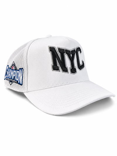 GORRA CURVA CON ABROJO NYC Blanca