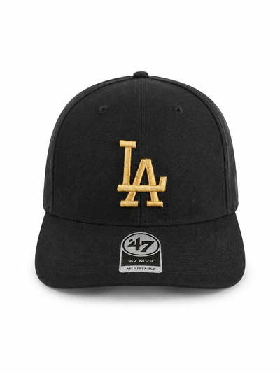 GORRA PLANA LA Negra con dorado