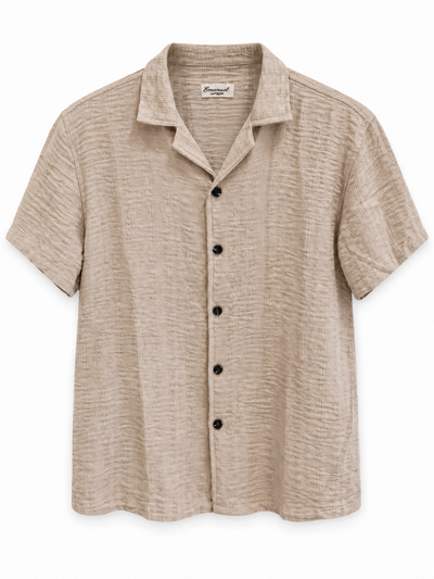 CAMISA LINO RAYA Marron