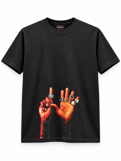 REMERA JORDAN HAND SIGNS Negra