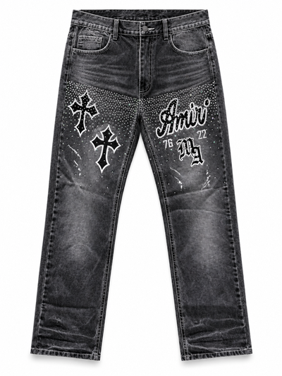 JEANS AMIRI CRUCES M.A Gris