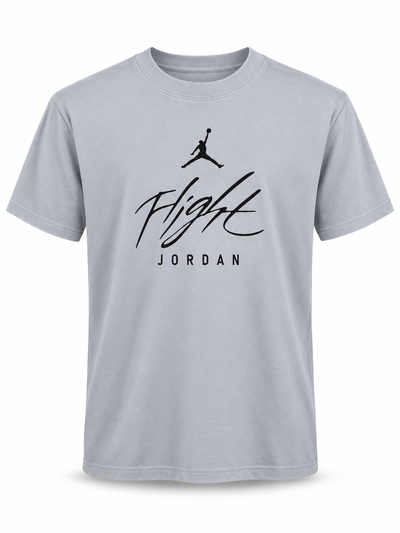 REMERA JORDAN FLIGHT Gris con negro 